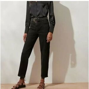 EUC Banana Republic Faded Black Ankle Length High-rise Straight Jeans, Size 28